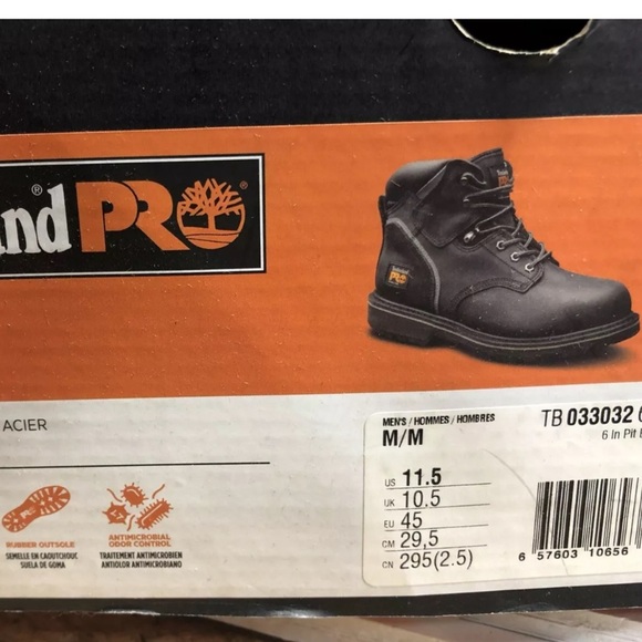 Timberland Pro Men’s Pit Boss Steel Toe Work Boots Black, Size 11.5 M. main image 5